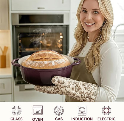 Oval Dutch Oven for Bread Baking, 4.5 Quart Non Stick Enameled Cast Iron Dutch - Image 6