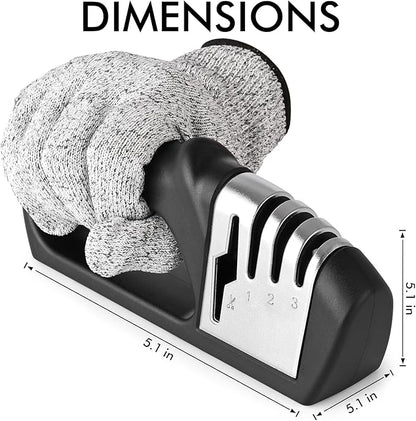 HOTEC 4in1 Knife Sharpener, 3 Stage Manual Sharpener - Image 2