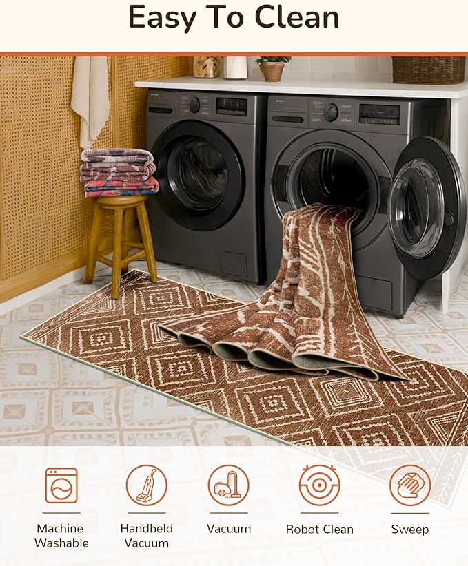 BESTSWEETIE Area Rug 2x4 Rug Machine Washable Non-Slip Low Pile Print Pattern - Image 3