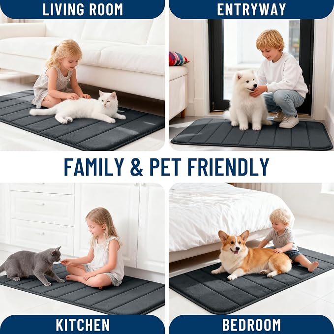 OLANLY Memory Foam Bath Mat 44x24, Super Soft Absorbent Bathroom Rugs, Quick Dry - Image 9