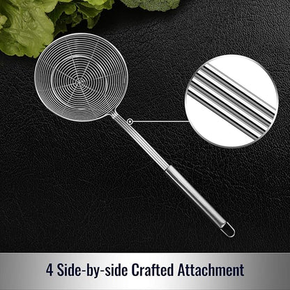Hiware Solid Stainless Steel Spider Strainer Skimmer Ladle, Kitchen Utensils - Image 4