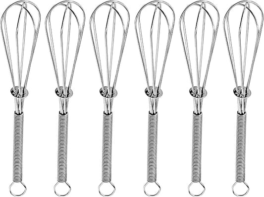 Anaeat 6 Pack Small Wire Whisks, Portable Stainless Steel Kitchen Tiny Whisk & by Anaeat