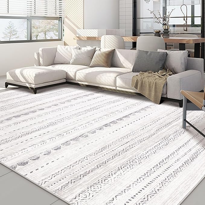 Nakagishi 8x10 Area Rugs Living Room: Washable Boho Large Neutral Soft by NakagishiAreaRug