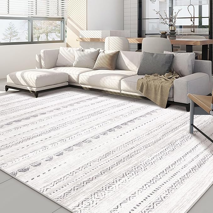 Nakagishi 6x9 Area Rugs Living Room: Washable Boho Large Neutral Soft Farmhouse by NakagishiAreaRug