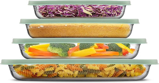 JoyJolt 8-Piece Borosilicate Glass Oven Dishes by JoyJolt