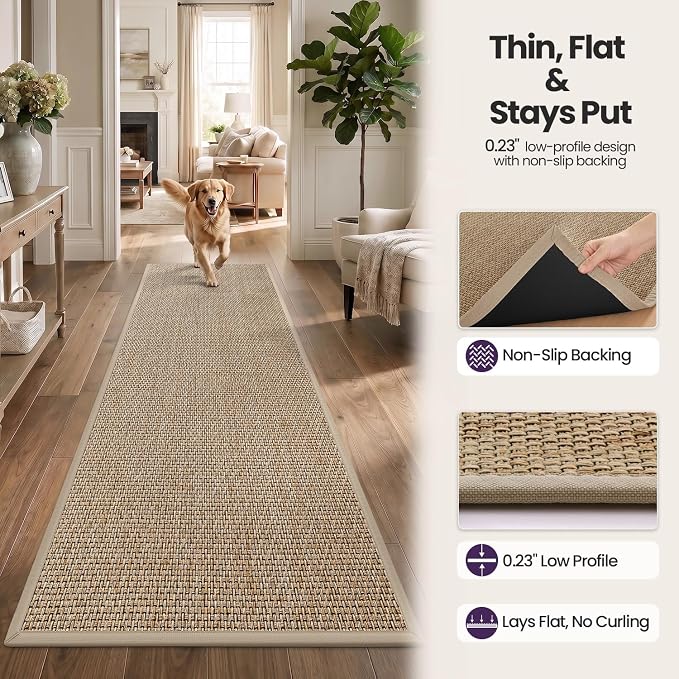 DEX Hallway Runner Rug 2'4''x12, Non Slip Rubber Backing Inside Entryway Carpet - Image 6