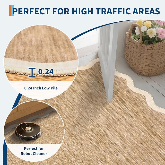 GarveeHome Scalloped Washable Rug, 2x3 Kitchen Rugs - Image 5