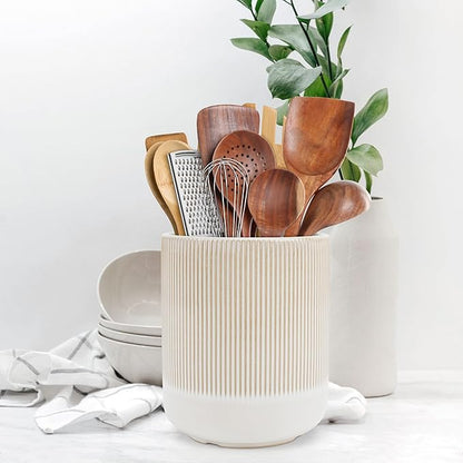 RedCall Kitchen Utensils Holder Large, Ceramic Utensil Organizer - Image 7