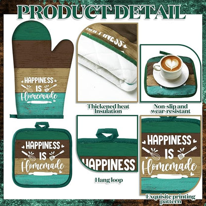 Leinuosen 8 Pcs Kitchen Towels and Oven Mitts Sets Pot Holders Dishcloths Set - Image 5