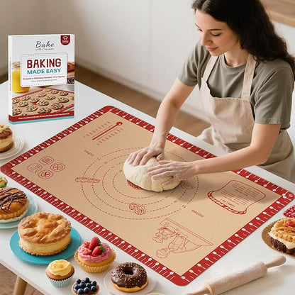 Silicone Baking Mat with Recipes, Extra Thick Silicone Mats by Bredominant
