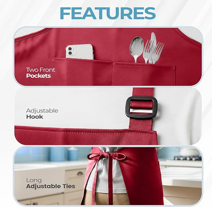 Utopia Kitchen 4 Pack Bib Apron Adjustable - Image 4