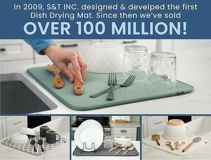 S&T INC. Dish Drying Mat XL, 18” x 24”, Absorbent Microfiber Kitchen Counter Mat - Image 5
