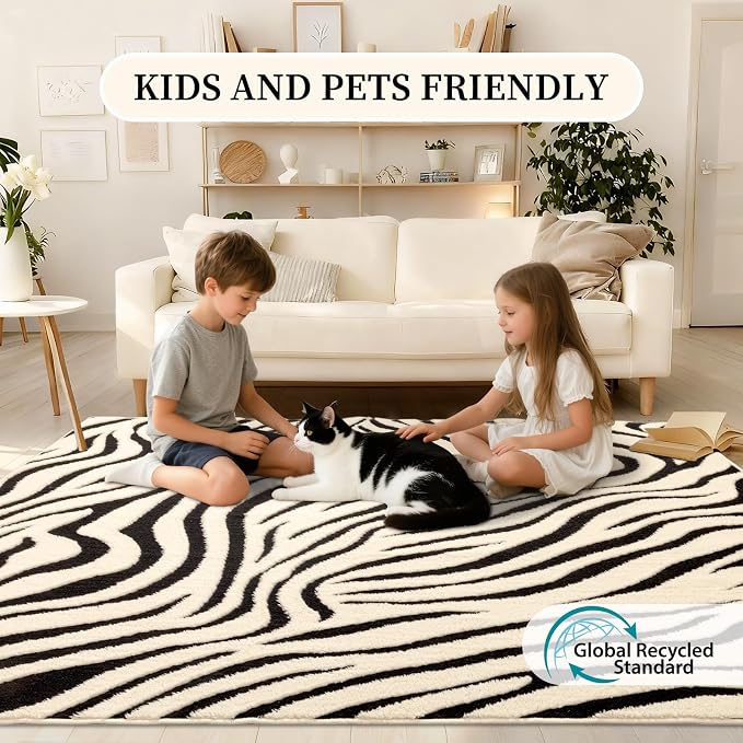 YIHOUSE 5×7 Ft Area Rugs for Living Room: Modern Washable Rug - Image 4
