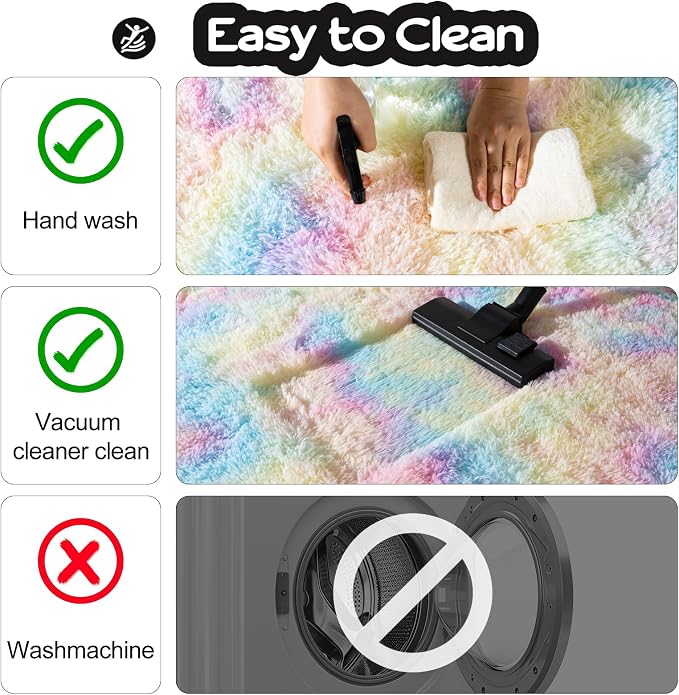 qulint 6x9 Colorful Rug for Bedroom, Large Fluffy Soft Living Room Area Rug - Image 5
