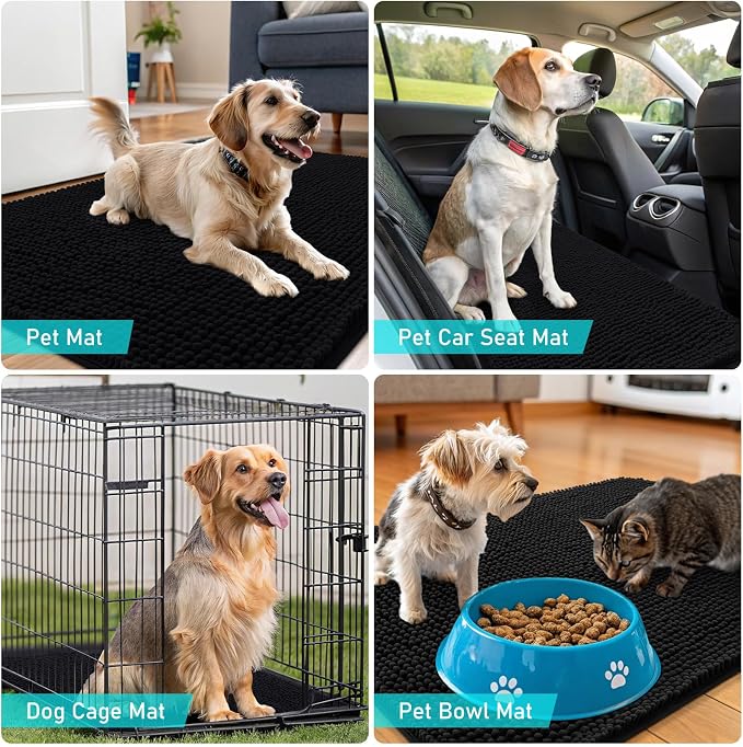 OLANLY Dog Door Mat for Muddy Paws 32x20, Absorbs Moisture and Dirt, Absorbent - Image 7