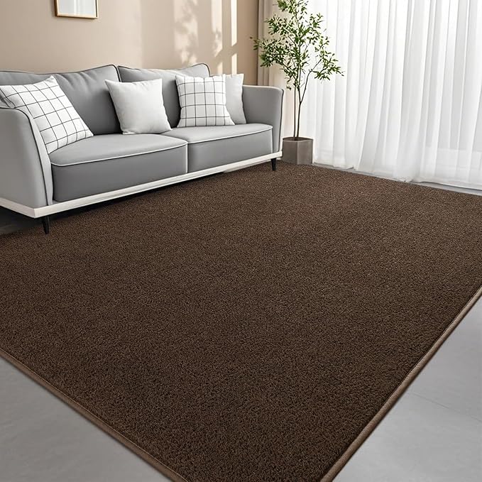 5x7 Feet Brown Area Rugs for Bedroom, Indoor Washable Memory Foam Rug for by Woottpe