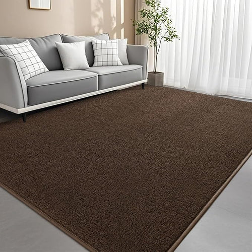 6x9 Feet Brown Area Rugs for Bedroom, Indoor Washable Memory Foam Rug for by Woottpe