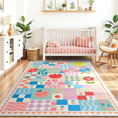 3x4 Washable Kid Bedroom Rug for Girls, Soft Non-Slip Toddler Playroom Carpet - Image 2