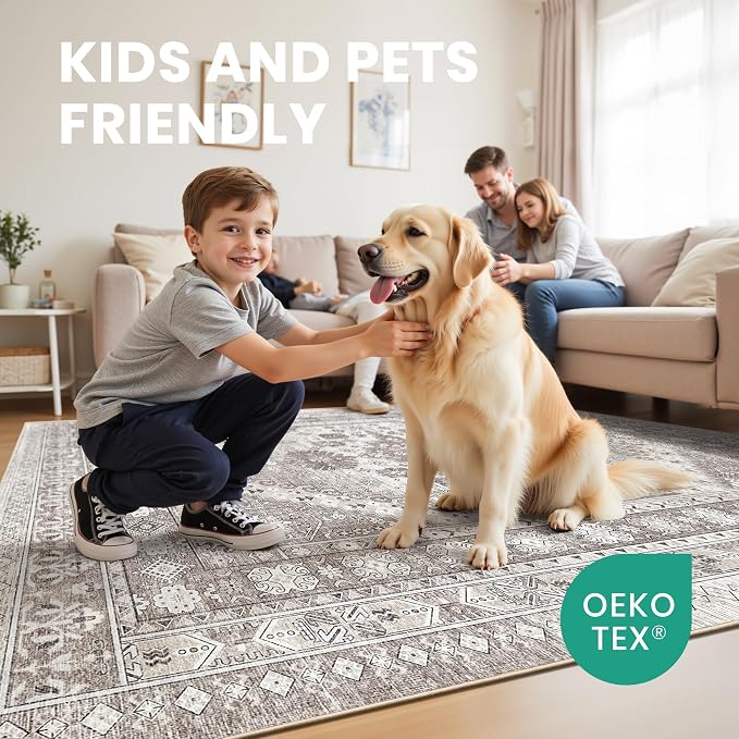 zesthome 9x12 Area Rugs, Stain Resistant Washable Rug, Ultra-Thin Rugs - Image 7