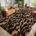 qulint Leopard Rug for Living Room, 5x7 Fluffy Carpet for Bedroom Soft Shaggy by QULINT