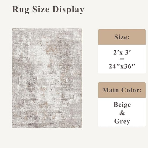 2x3 Washable Non-Slip Area Rug - Image 2