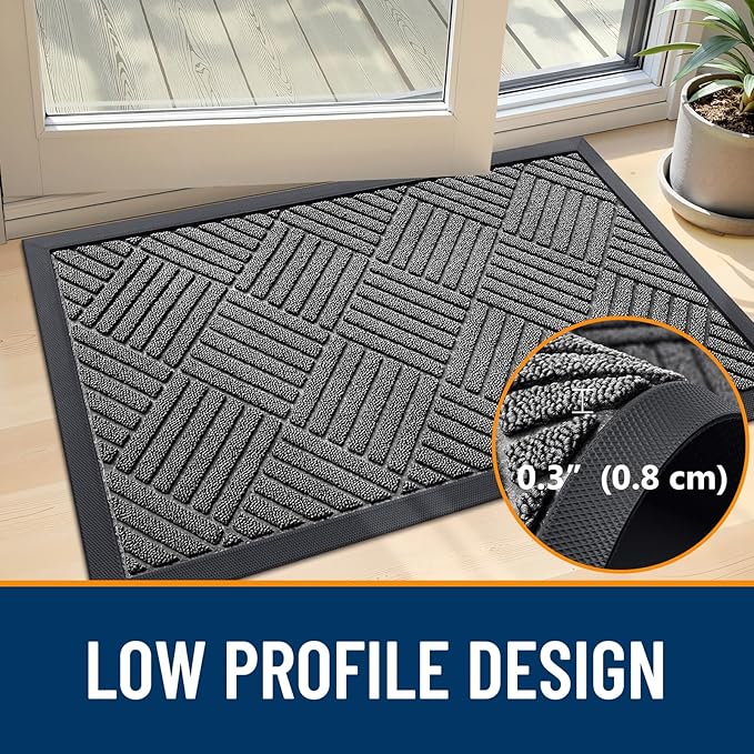 OLANLY Front Door Mat Outside Entrance 29.5x17, Heavy Duty Sturdy Natural - Image 5