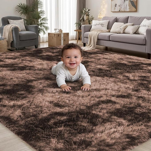 Area Rug for Living Room Bedroom: 5x7 Soft Fluffy Shag Upgrade Non-Slip High by PLHXFRSoftAreaRugs