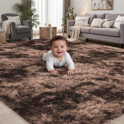 8x10 Area Rugs for Living Room Bedroom:Soft Fluffy Shag Upgrade Non-Slip High by PLHXFRSoftAreaRugs