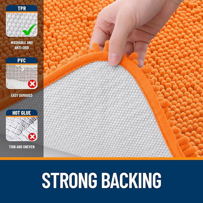 OLANLY Toilet Rugs U-Shaped 24x24, Extra Soft Absorbent Chenille Contour - Image 6