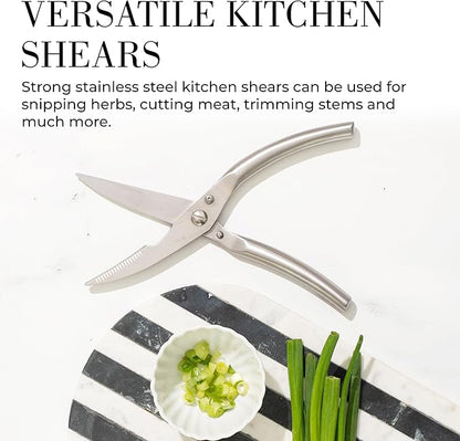 White Knife Set with Block – 14-Piece Forged Stainless Steel Knives with Triple - Image 9