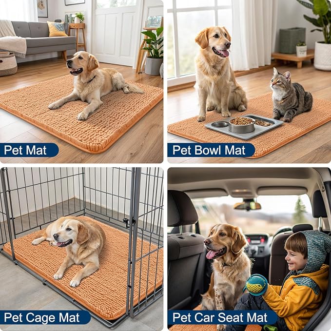 Smiry Dog Door Mat for Muddy Paws 70x24, Absorbent Dirt Trapper, Non-Slip - Image 6