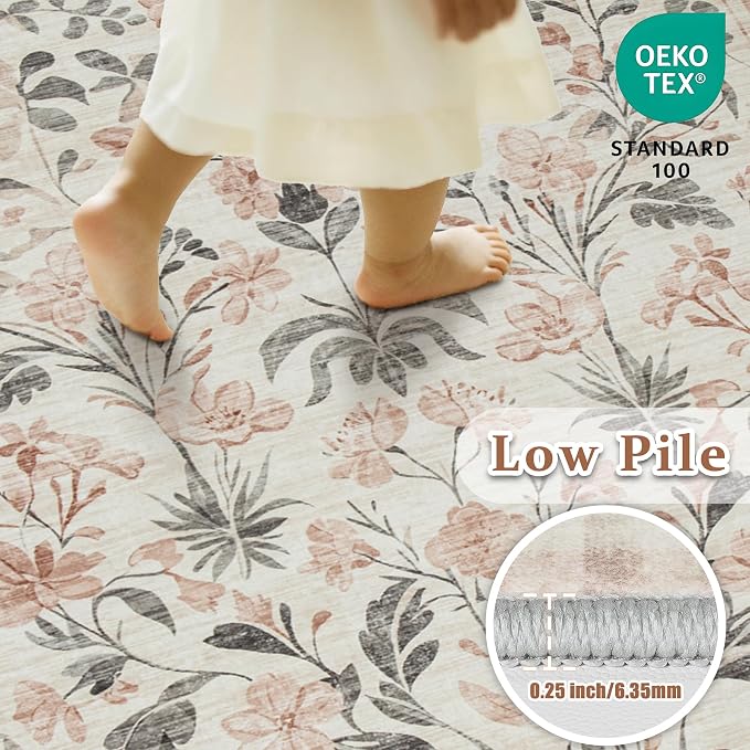 10x14 Area Rugs Washable Rug: Large Boho Living Room Rug Soft Non-Slip Low Pile - Image 5