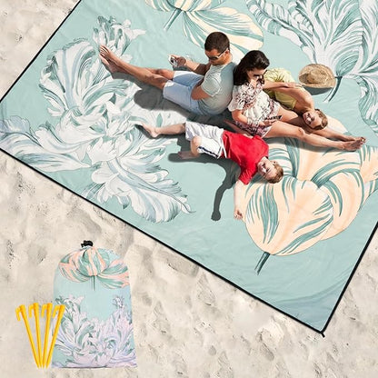HIHOHO Beach Blanket Waterproof Sandproof Extra Large Beach Mat 79" X - Image 6