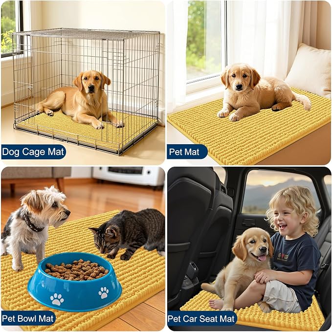 OLANLY Dog Door Mat for Muddy Paws 24x16, Ultra Absorbent Chenille Mud Doormat - Image 7