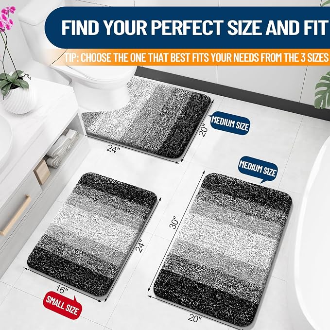 OLANLY Bathroom Runner Rugs Mat 70x20, Extra Soft Absorbent Microfiber Bath Rugs - Image 2