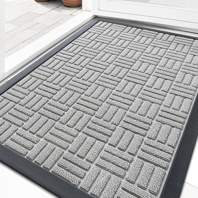 OLANLY Front Door Mat Outside Entrance 29.5x17, Heavy Duty Sturdy Natural by OLANLY