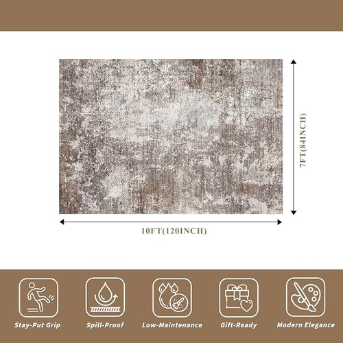 7x10 Living Room Area Rug – Washable Non-Slip Soft Carpet - Image 2