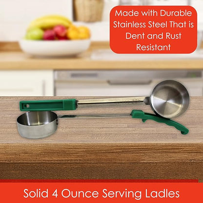 4 Ounce Solid Stainless Steel Portion Control Ladle Spoon - Image 3