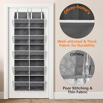 2 Pack Over the Door Organizer 5 Tiers, Extra Large Behind Door Storage of 10 - Image 7