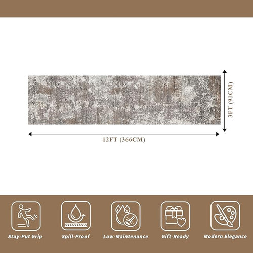 3x12 ft Long Hallway Runner Rug – Non-Slip Washable Carpet Runners - Image 2