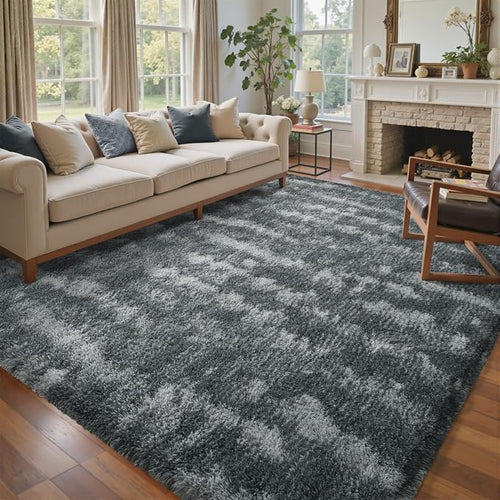 6x9 Ft Large Shag Rugs for Living Room Decor, Tie-Dyed Ultra Soft Fluffy Furry by Cuzwlovita