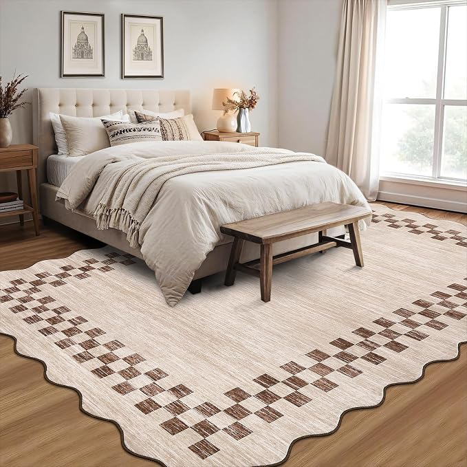 GarveeHome 4x6 Area Rug Small Washable Living Room Rug Scalloped Rug - Image 7