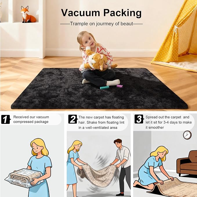 4x6 Rugs for Bedroom, Fluffy Area Rugs for Living Room, Small Fuzzy Shag Soft - Image 5