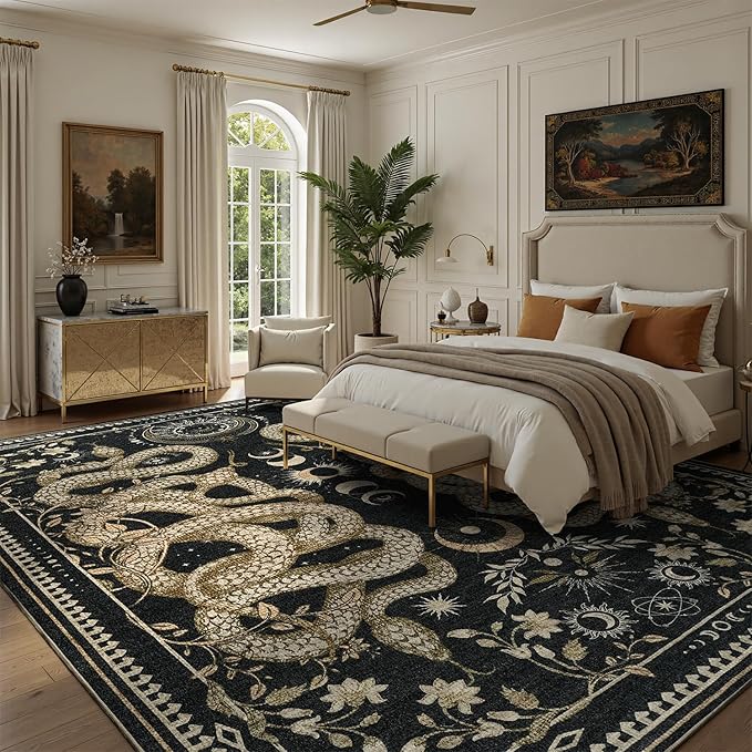 DCX Washable 4x6 Snake Rug, Soft Low Pile Carpet, Kid & Pet Friendly - Image 4