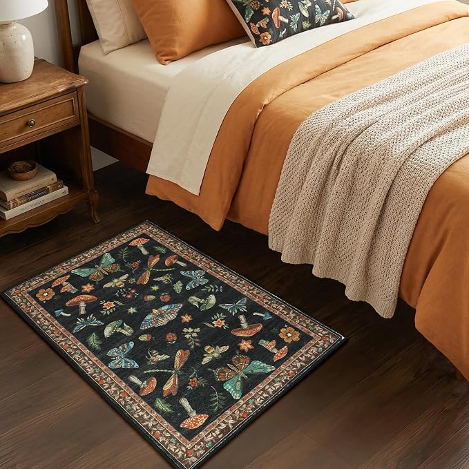 Mushroom Whimsical Cottage Core Small Rug 2x3 Washable Door Mat Indoor Rugs - Image 3