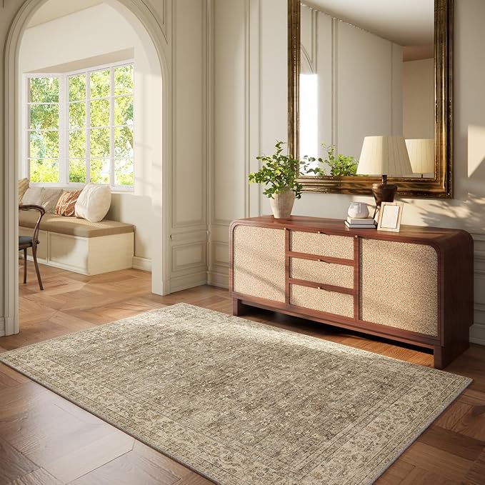 Washable Entryway Small Area Rugs: Door Mat Indoor Entrance 3x5 Boho Rug Stain - Image 2
