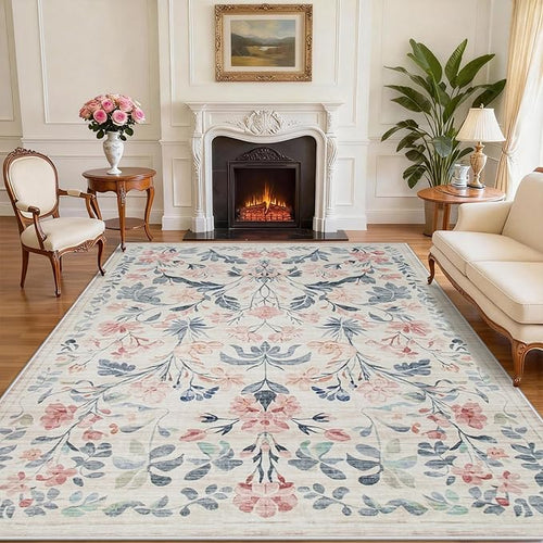 9x12 Area Rugs Washable Rug: Large Boho Living Room Rug Soft Non-Slip Low Pile by Yidanamy
