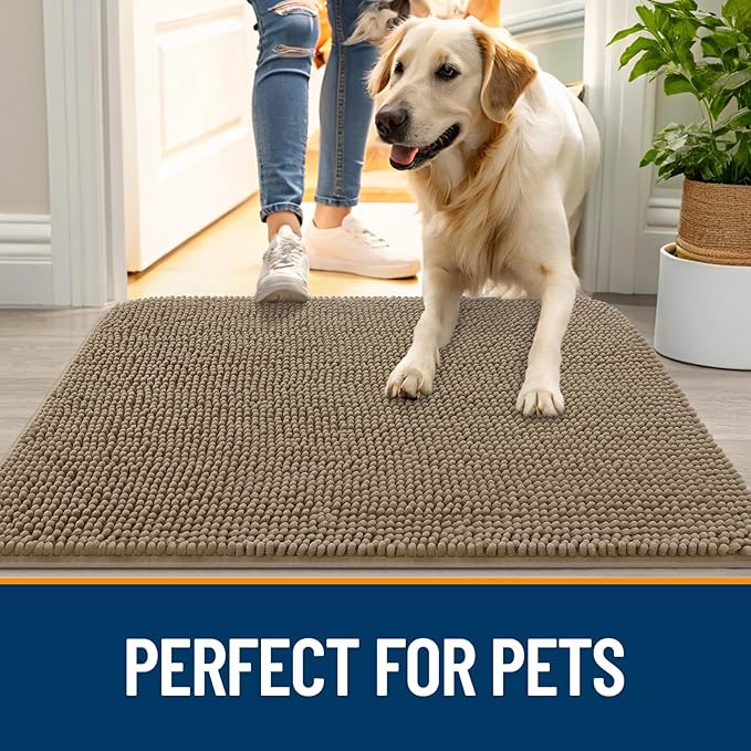 OLANLY Dog Door Mat for Muddy Paws 59x32, Absorbs Moisture and Dirt, Absorbent - Image 6