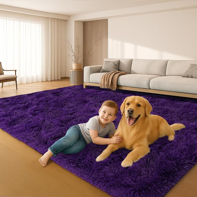 Large 9x12 Area Rug for Living Room, Soft Shag Rugs for Bedroom, Non-Slip Ultra - Image 5