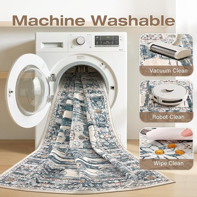 Washable 8x10 Area Rug for Living Room & Dining Room - Image 2